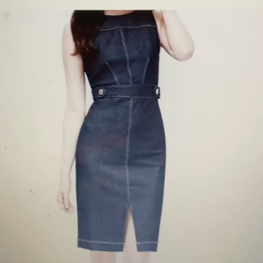 NEW!!  ANN TAYLOR DENIM SHEATH